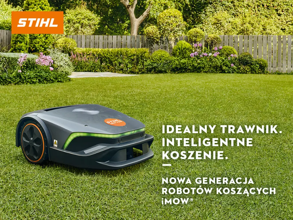 Robot koszący pracujący na trawniku jako prezent premium
