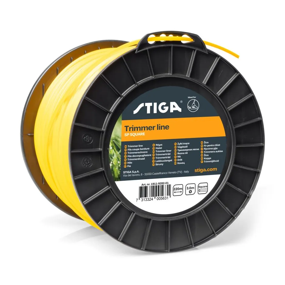 STIGA Żyłka tnąca kwadrat 3,0mm / 220mb - wysoka trwałość i długotrwałe użytkowanie