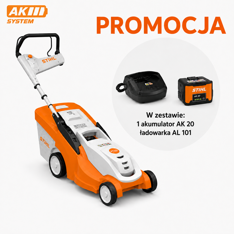 STIHL Kosiarka akumulatorowa RMA 239 C– 37 cm, zestaw  AK 20 + AL 101