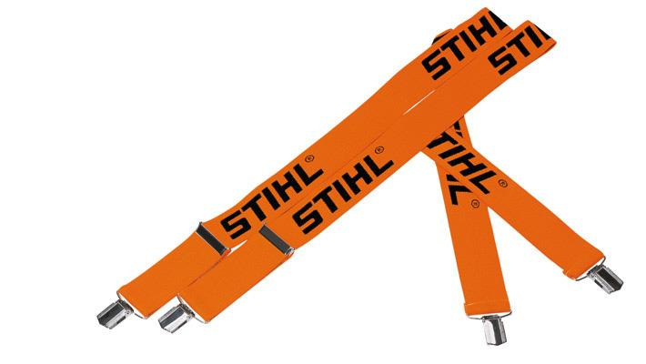 STIHL Szelki pomarańczowe S/M 110cm, metalowe klip - komfort i trwałość