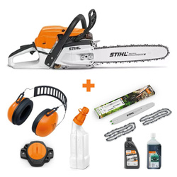 STIHL MS 261 RS Pro – Cut kit 12, Smart connector, nauszniki, oleje i pojemnik na mieszanke