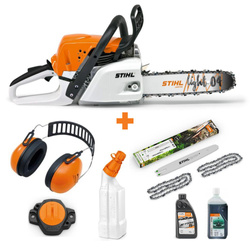 STIHL MS 231 PM3 – Cut Kit 4, Smart Connector, nauszniki, pojemnik i zestaw olejów