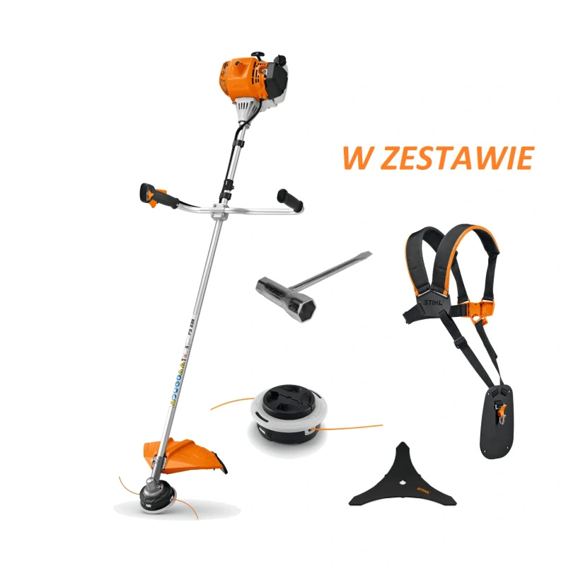 Stihl Kosa spalinowa FS 235 [Moc 2,1 KM] głowica żyłkowa AC C26-2, trójząb 250-3 - ZESTAW