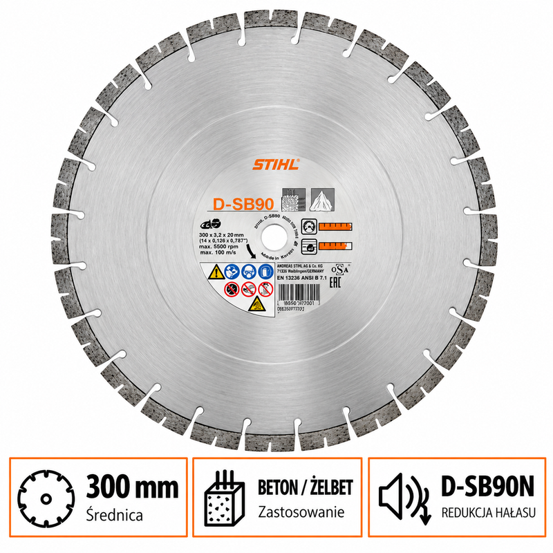 STIHL tarcza diamentowa D-SB90N 300 mm (12") do betonu