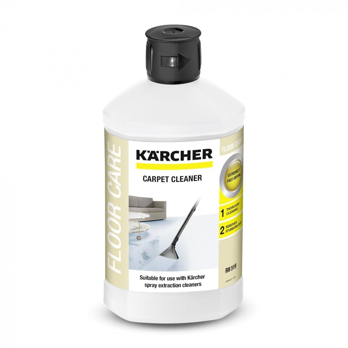 ŚRODEK DO CZYSZCZENIA DYWANÓW RM 519 1L KARCHER - skuteczność i szybkość schnięcia