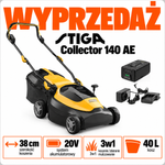 STIGA Collector 140 AE – kosiarka akumulatorowa z akumulatorem i ładowarką