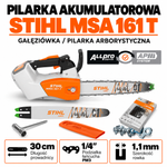 STIHL MSA 161 T – pilarka akumulatorowa, prowadnica 30 cm