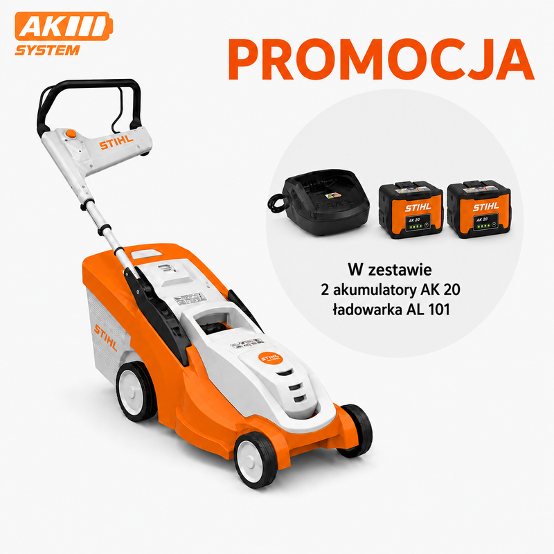 STIHL Kosiarka akumulatorowa RMA 239 C – 37 cm, zestaw 2 × AK 20 + AL 101