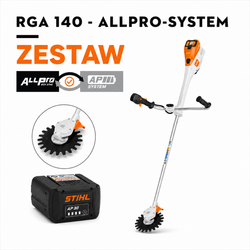 STIHL RGA 140 – profesjonalna kosa akumulatorowa z nożycami obrotowymi 230 mm, System AP
