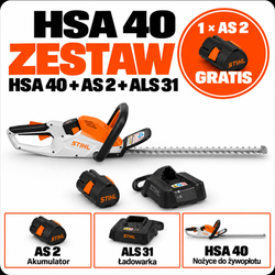 STIHL HSA 40 Nożyce akumulatorowe 50 cm + 2 × AS 2 + AL 1 – STIHL ZESTAW