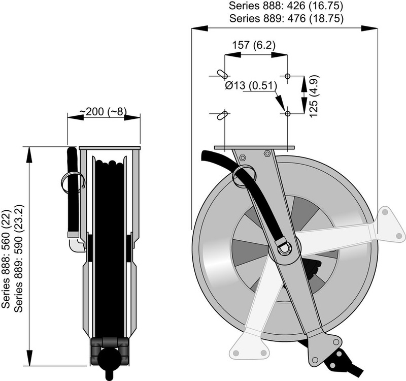 Zwijacz węża wysokociśnieniowy 889 18m 3/8" 25MPa woda Nederman