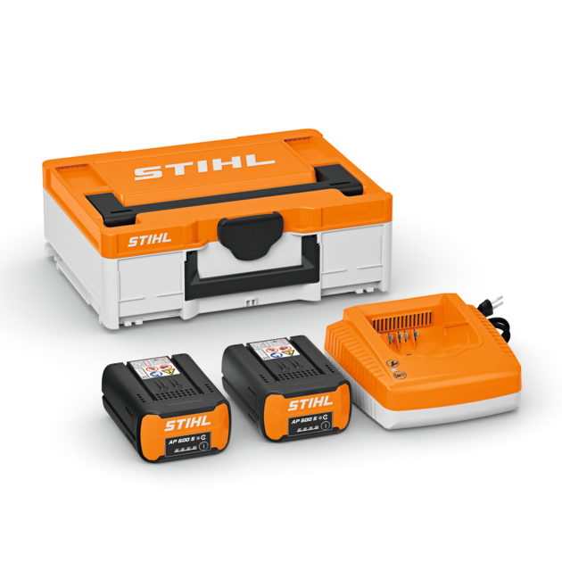 Stihl Power Box 3 z systemem AP. Zestaw zawiera - 2 x AP 500 S, AL 500, walizaka S (Systainer) - akumulatory AP 500 S