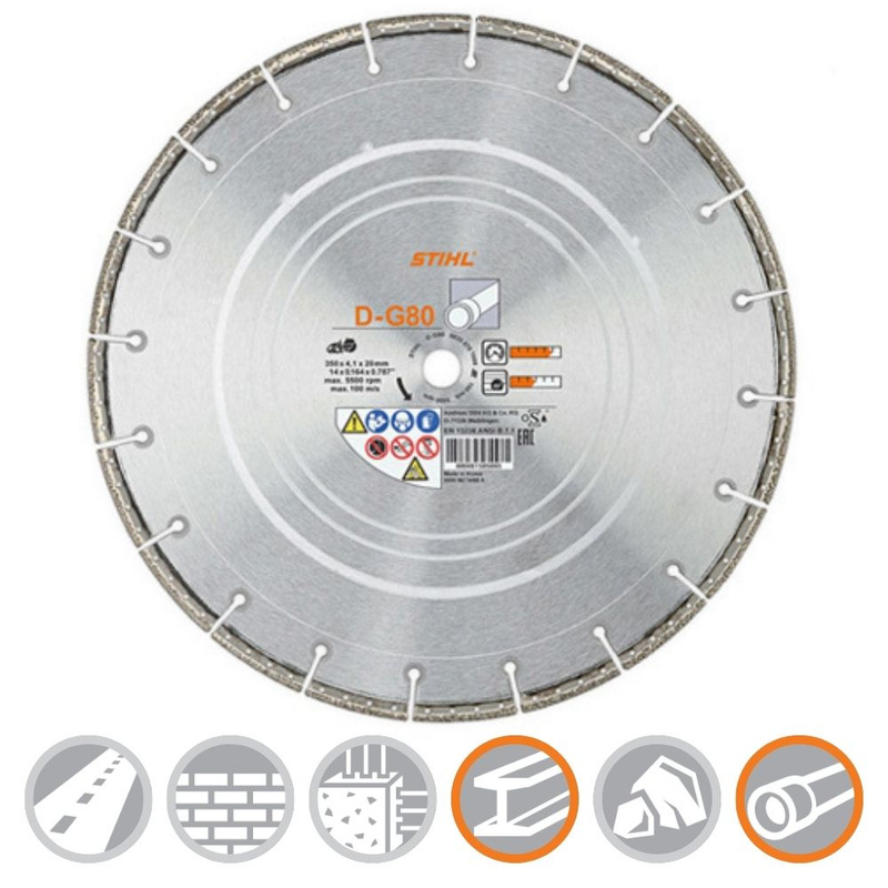 STIHL Tarcza tnąca D-G80 350 mm (14") do betonu i kamienia