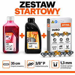 STIHL ZESTAW STARTOWY – Łańcuch Picco Duro 3 3/8" P, 1,3 mm, 50 ogniw + HP 1 L + ForestPlus 1 L